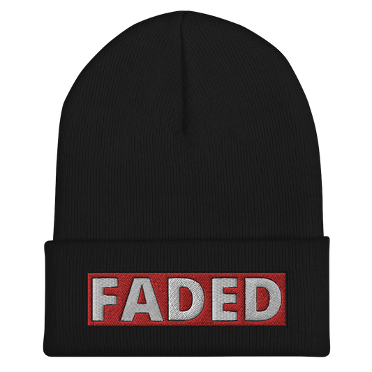 The iconic “Faded” box logo beanie