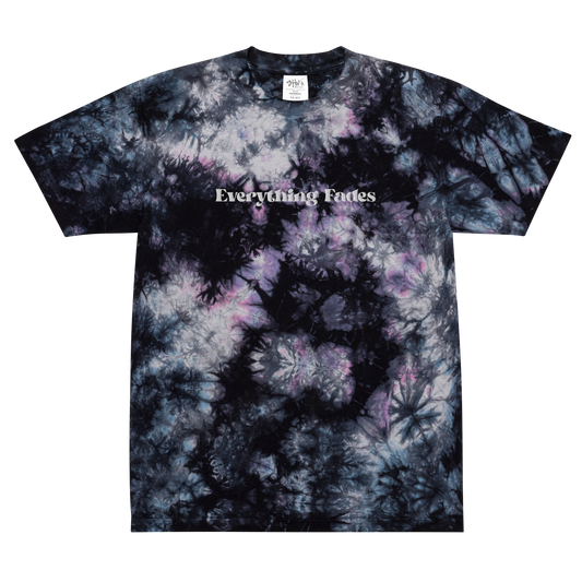 Embroidered Everything Fades Oversized Tie-Dye T-Shirt