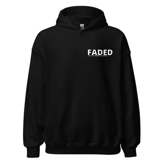 Faded (Subtle Brown Logo/Left Breast/Back Logo) "Live In The Moment" Unisex Hoodie