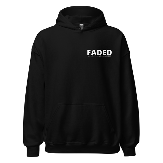 Faded (Subtle Grey Logo/Left Breast/Back Logo) "Live In The Moment" Unisex Hoodie