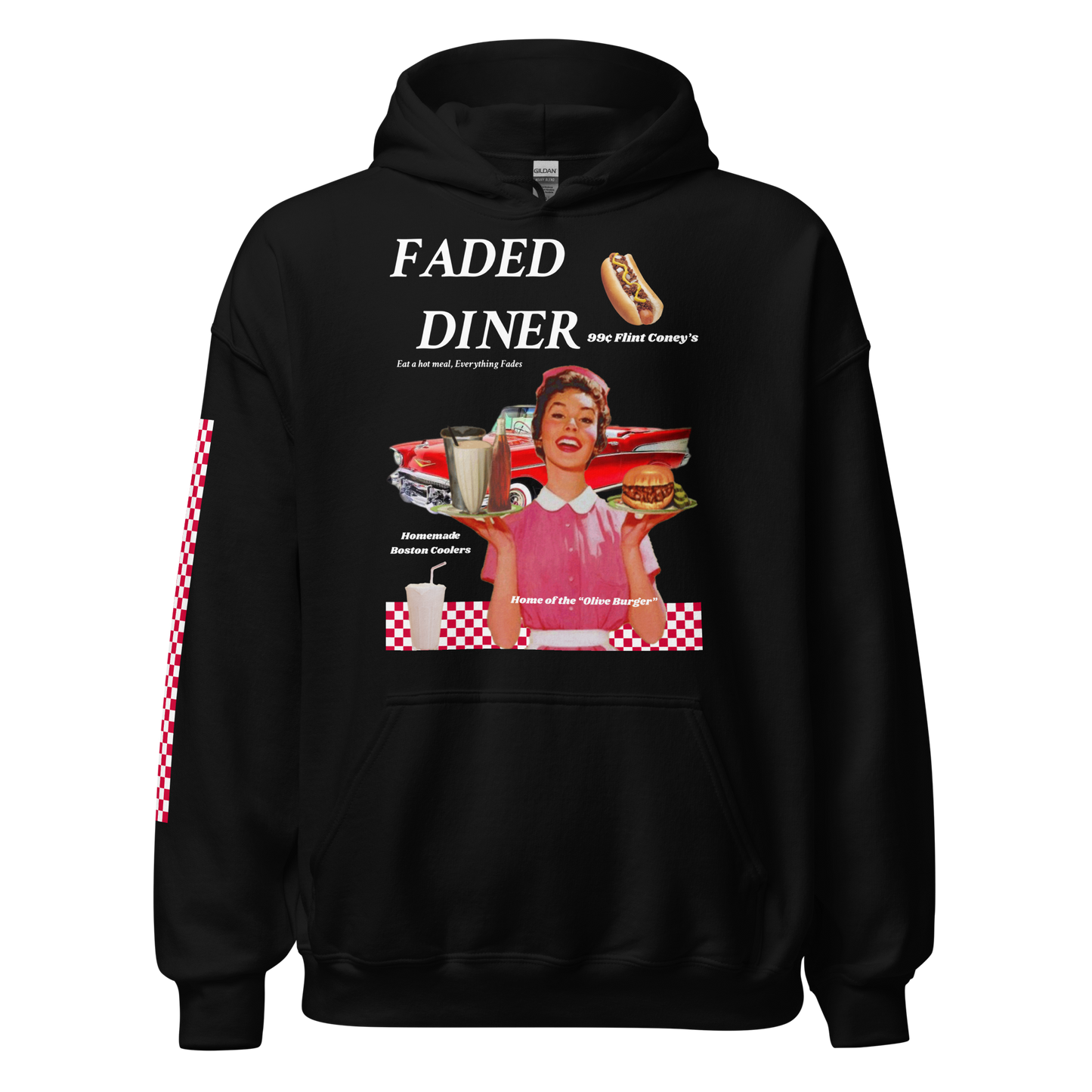 Faded Diner Unisex Hoodie
