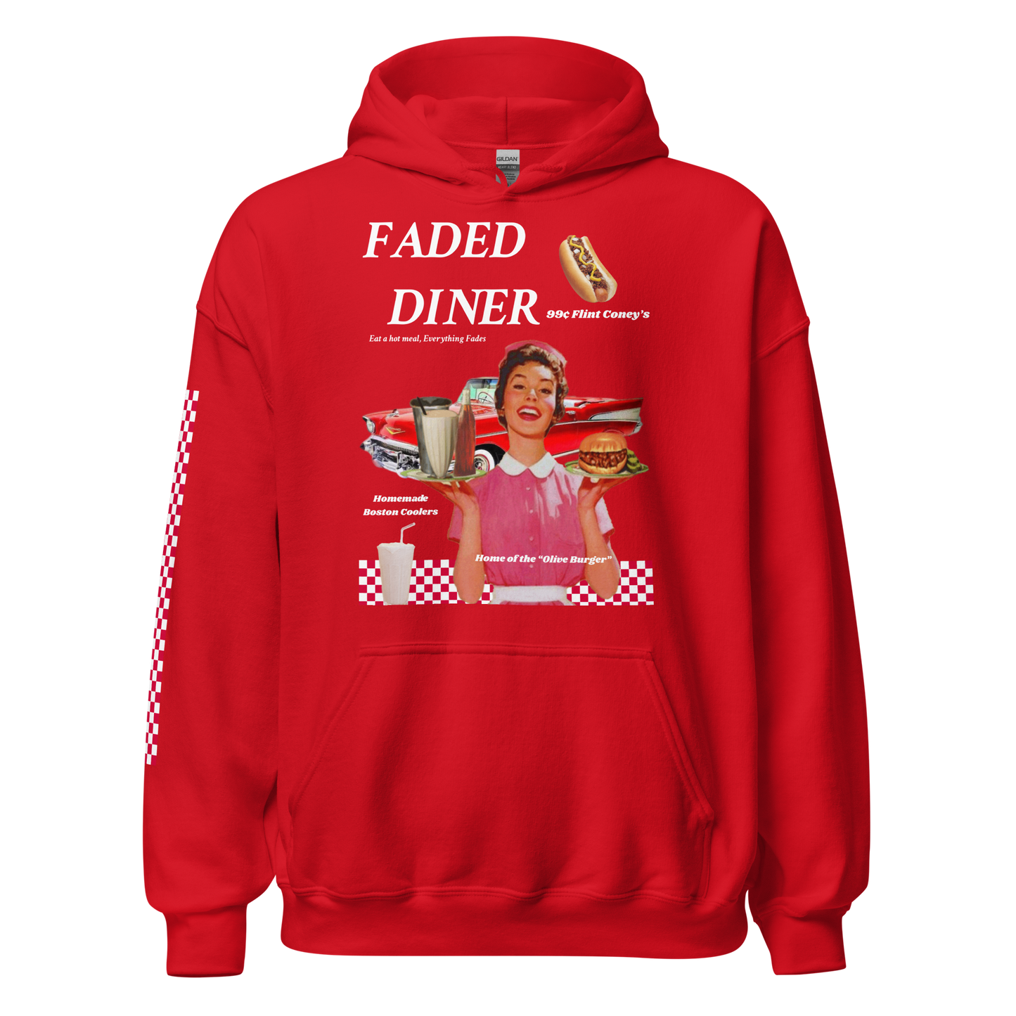 Faded Diner Unisex Hoodie