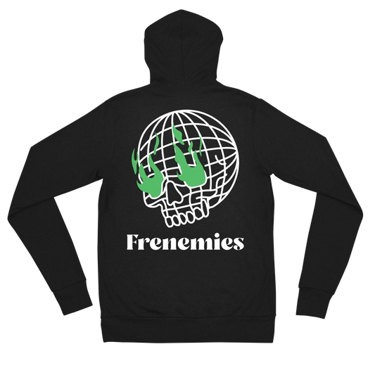 Frenemies Fire Eyes Green Logo Unisex Zip-Up Hoodie