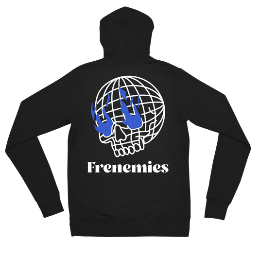 Frenemies Fire Eyes Blue Logo Unisex Zip-Up Hoodie