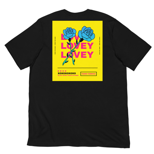 LOVEY X FADED FABRICS (NEON ROSES) Unisex T-Shirt