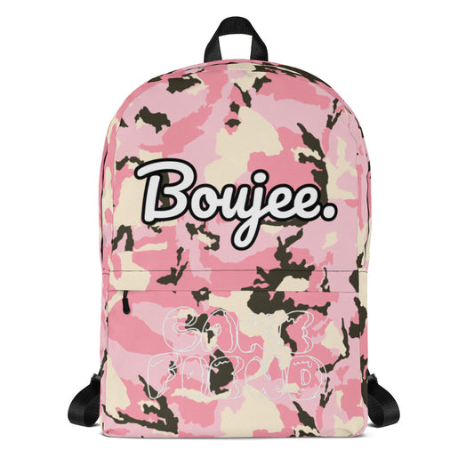 Pink Camo Boujee. Backpack