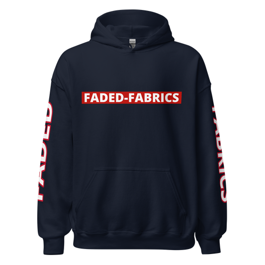 Faded Fabrics Box Logo Front/Sleeves Unisex Hoodie