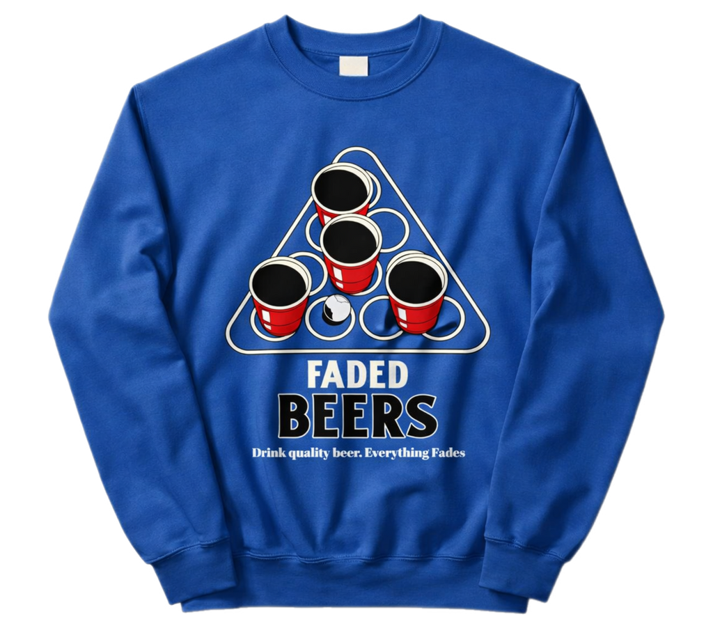 Faded Beers Beer Pong Unisex Sweatshirt - Faded Fabrics
