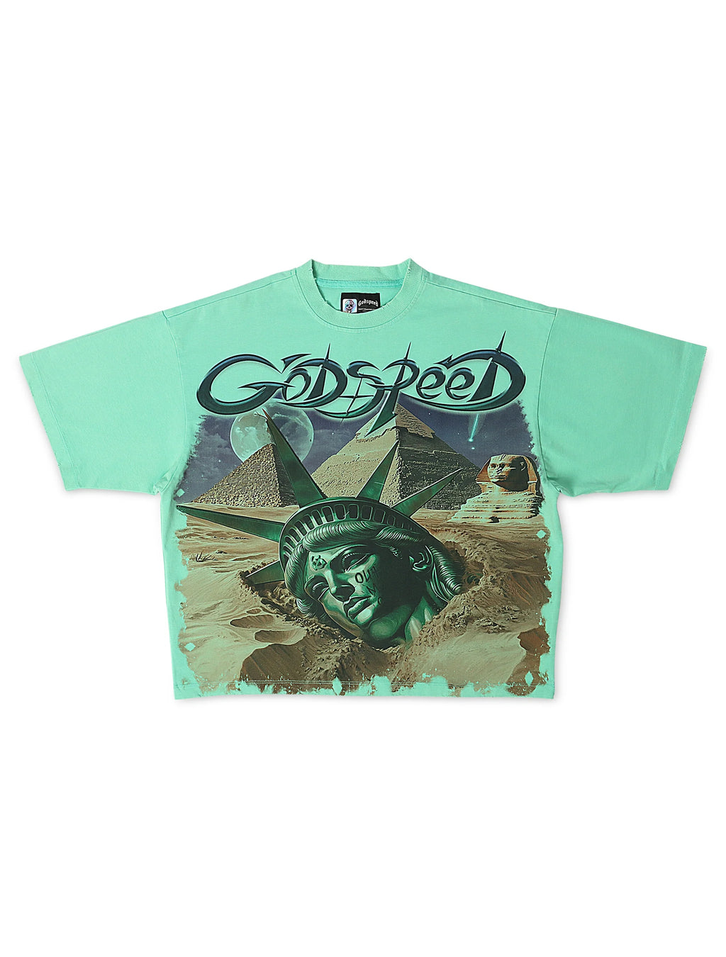 Godspeed Mother Cairo Boxy Fit Tee - Teal - Faded Fabrics