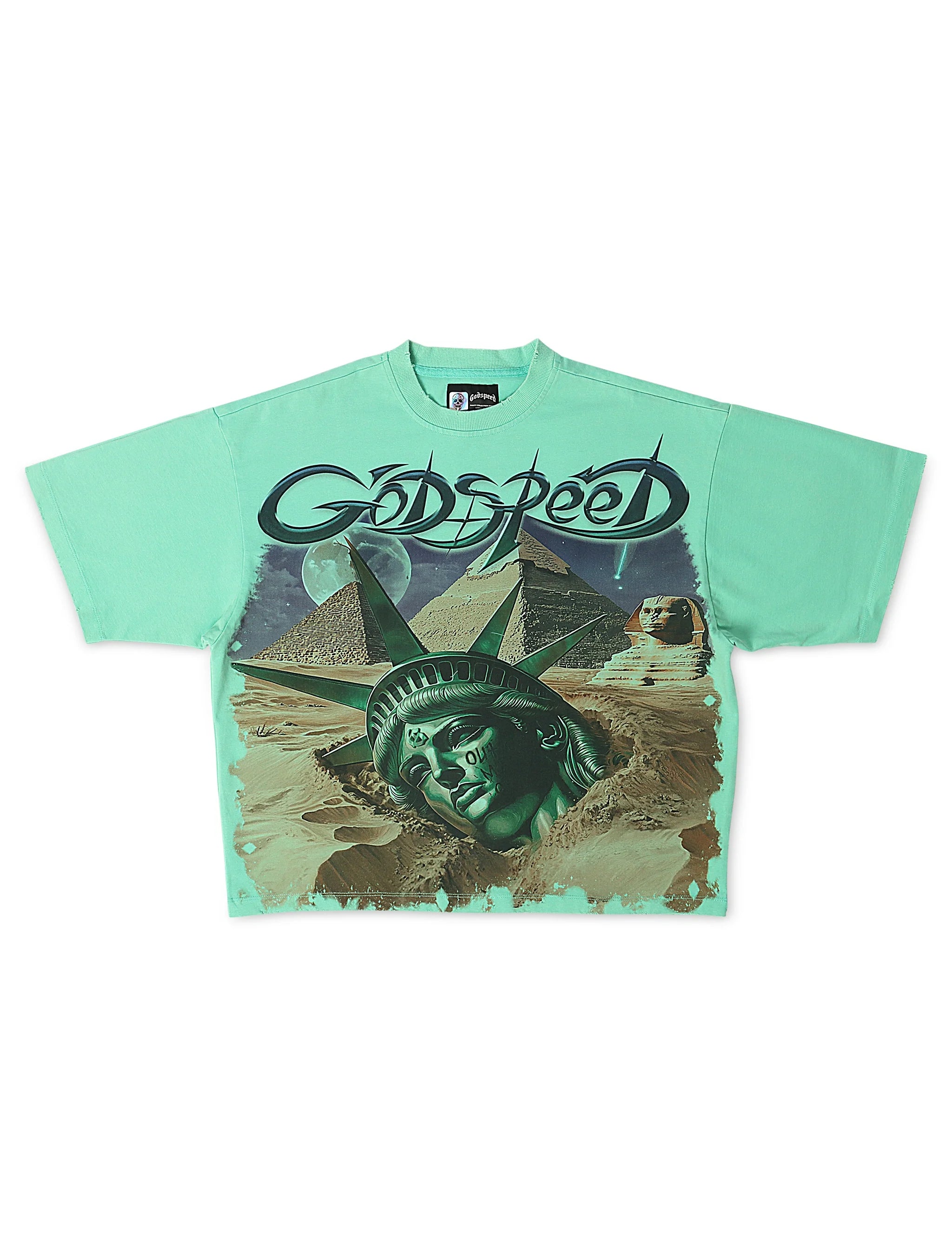 Godspeed Mother Cairo Boxy Fit Tee - Teal - Faded Fabrics
