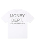 Money Dept. Rhinestone Tee - White/Black - Faded Fabrics