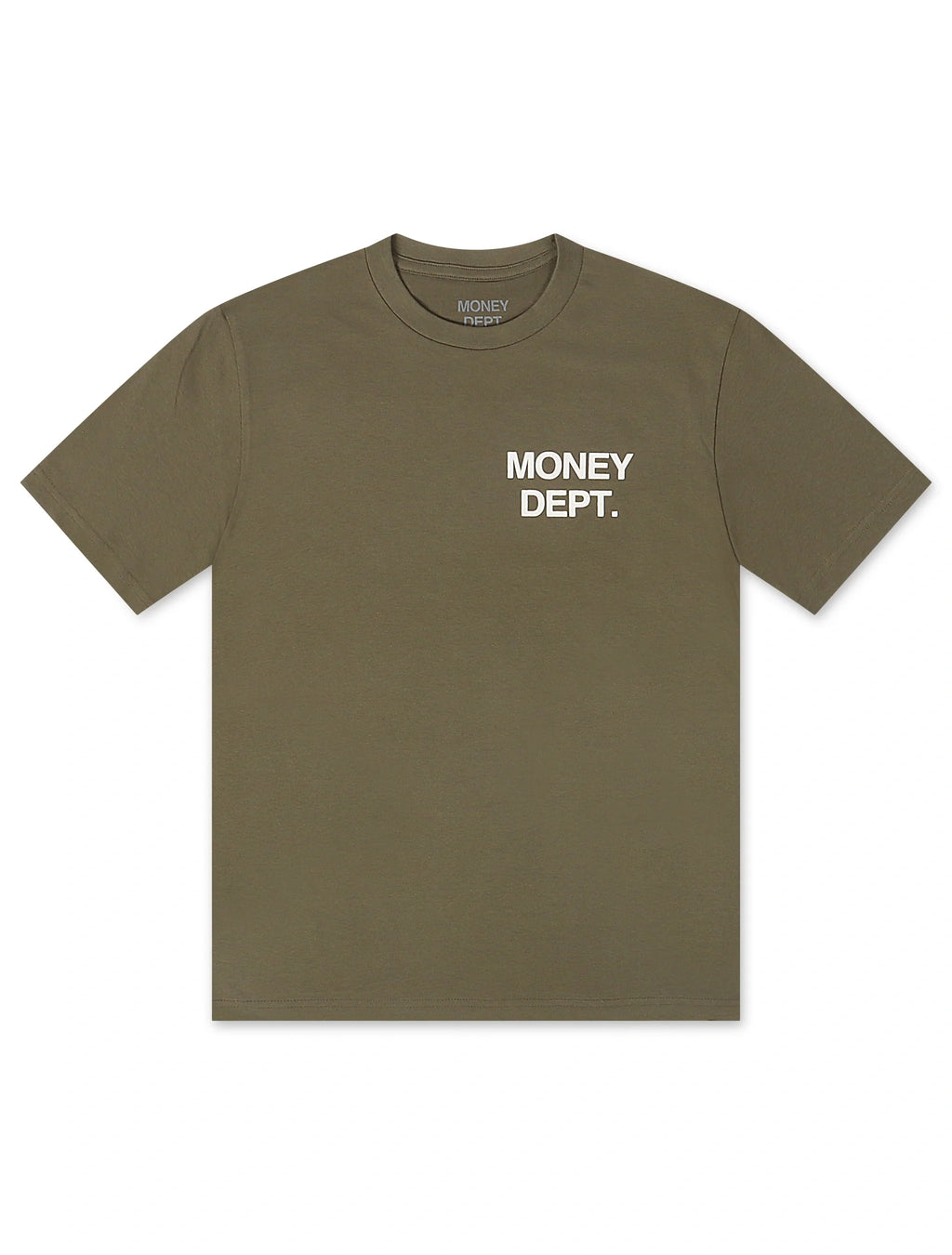 Money Dept. Los Angeles Heavyweight Tee - Light Olive/White - Faded Fabrics