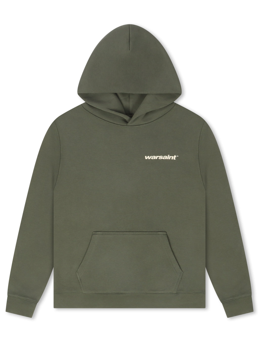 Warsaint Dual Logo Hoodie - Olive Green - Faded Fabrics