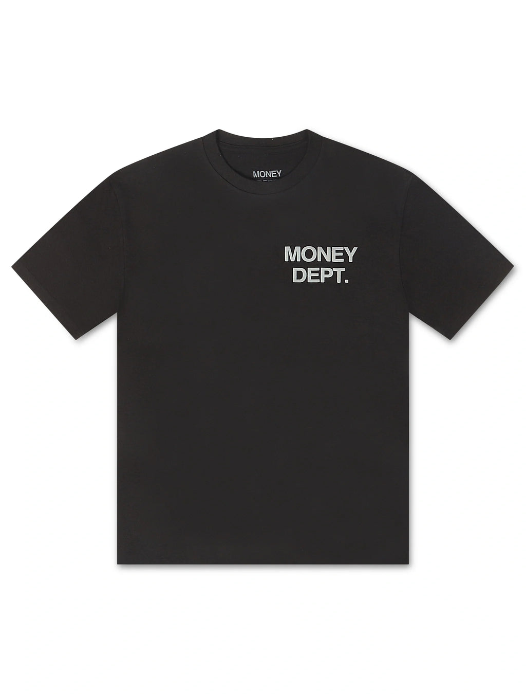 Money Dept. Los Angeles Puff Print Tee - Black/Gray - Faded Fabrics