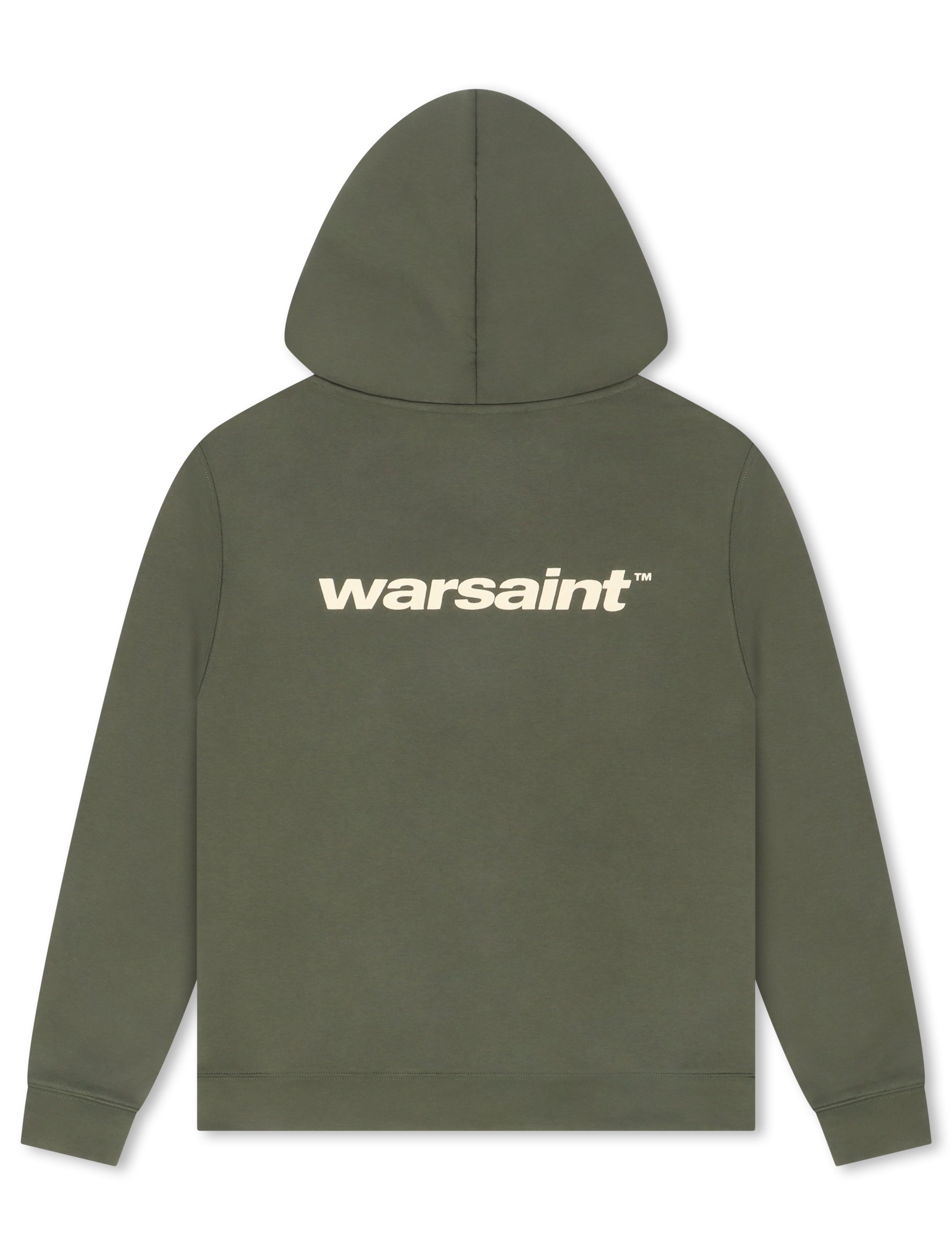 Warsaint Dual Logo Hoodie - Olive Green - Faded Fabrics