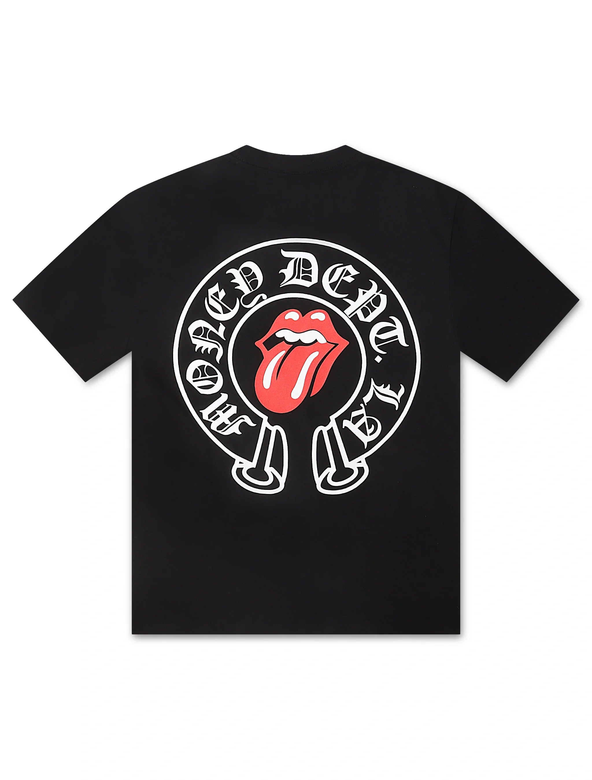Money Dept. Tongue and Lips Tee - Black - Faded Fabrics