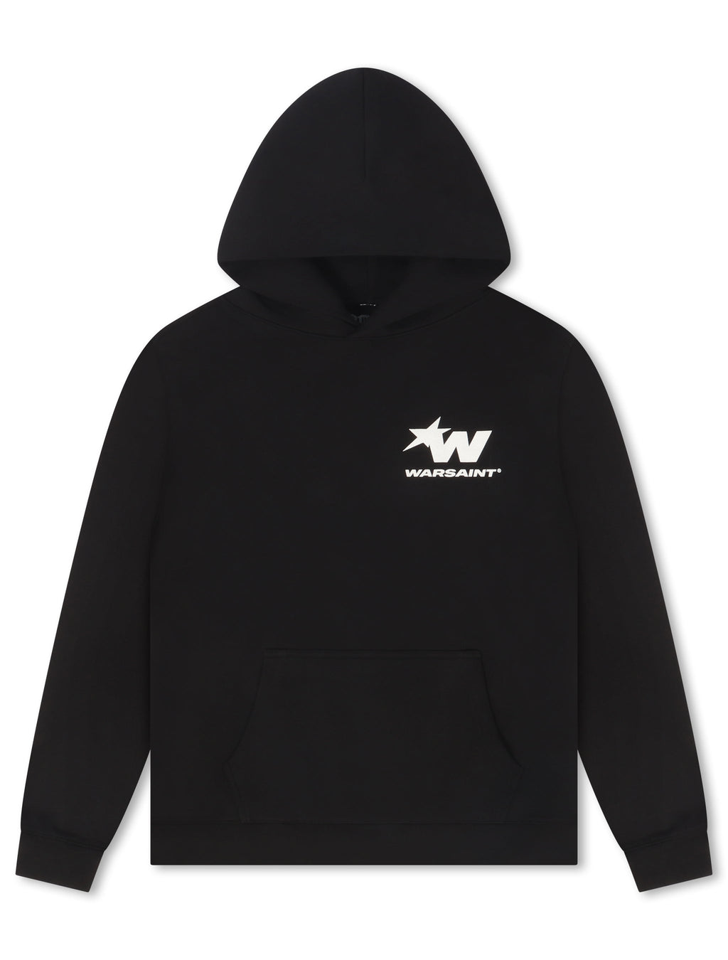 Warsaint Signature Star Hoodie - Black - Faded Fabrics