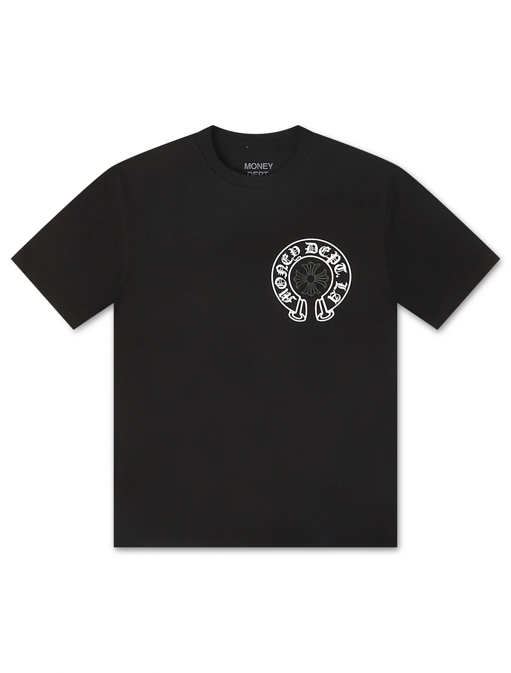 Money Dept. Vintage Old English Tee - Black/White/Black - Faded Fabrics
