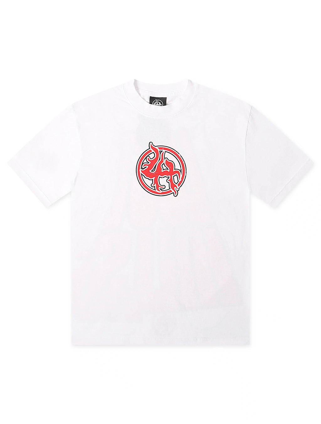 Lost Hills Flame Logo Heavyweight Tee - White - Faded Fabrics