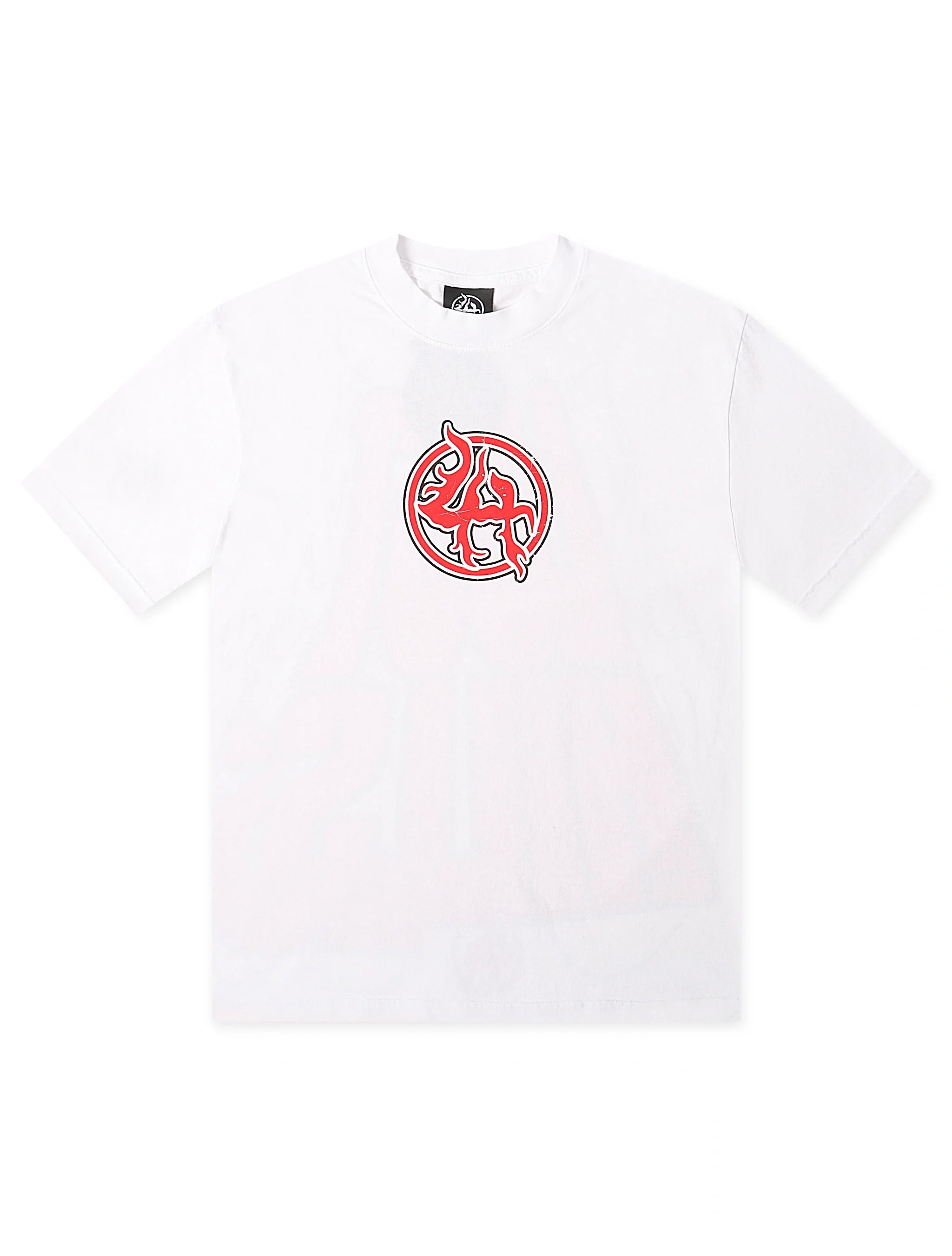 Lost Hills Flame Logo Heavyweight Tee - White - Faded Fabrics