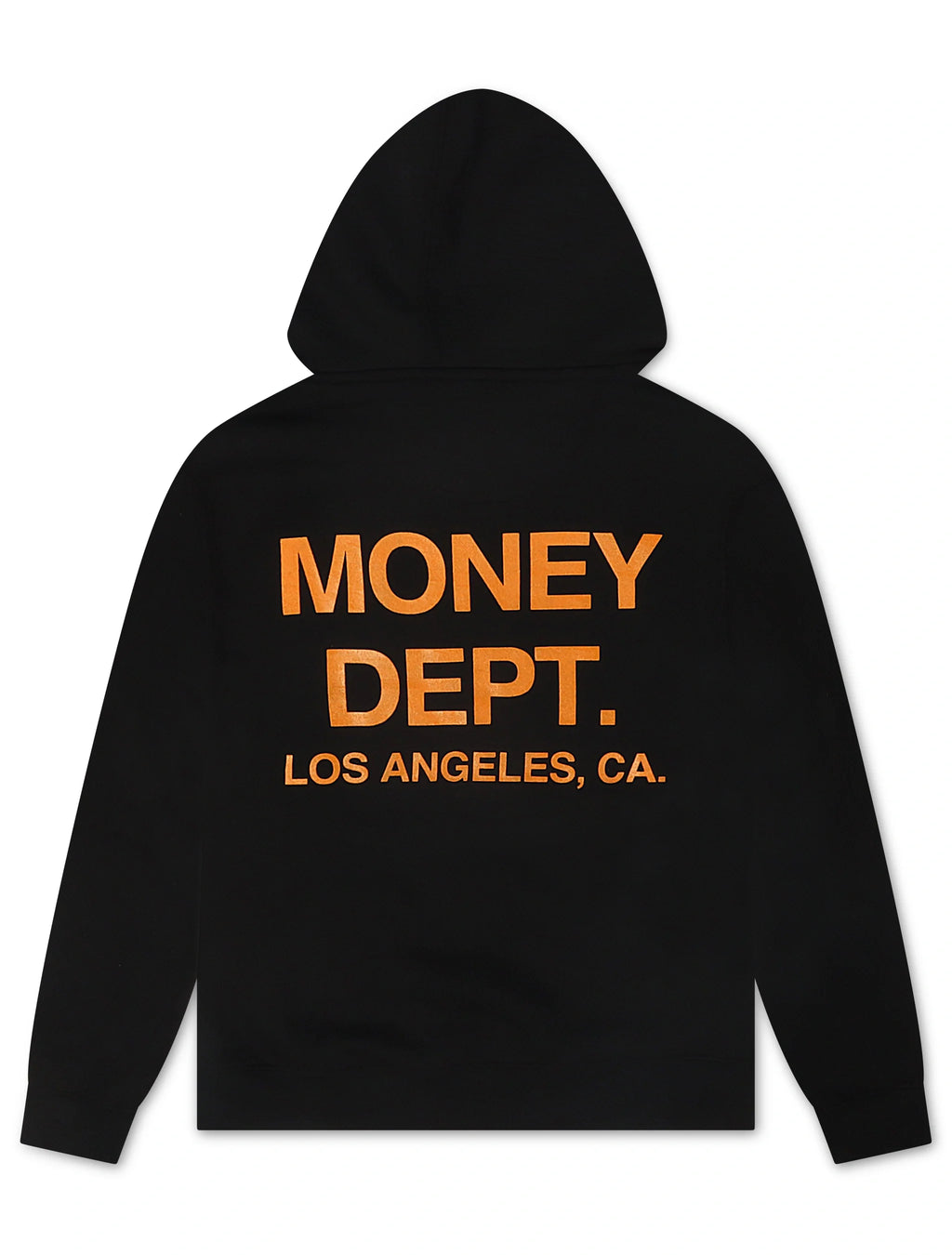 Money Dept. Print Hoodie - Black/Orange - Faded Fabrics