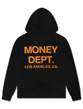 Money Dept. Print Hoodie - Black/Orange - Faded Fabrics
