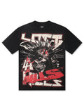 Lost Hills Punk Skull Tee - Black - Faded Fabrics