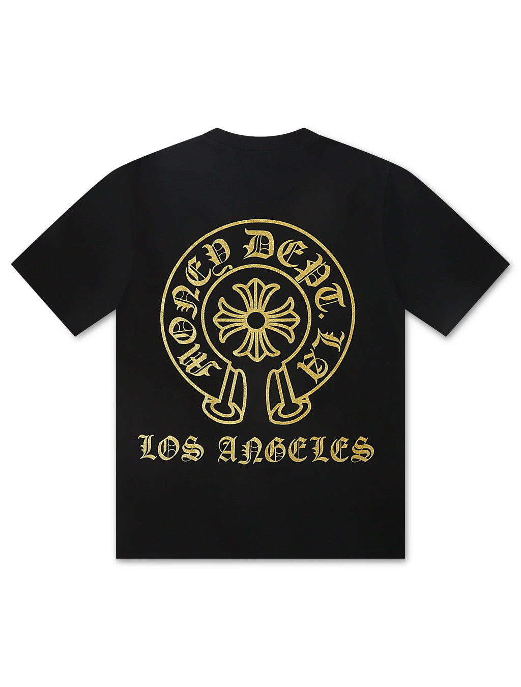 Money Dept. Vintage Old English Tee - Black/Gold - Faded Fabrics
