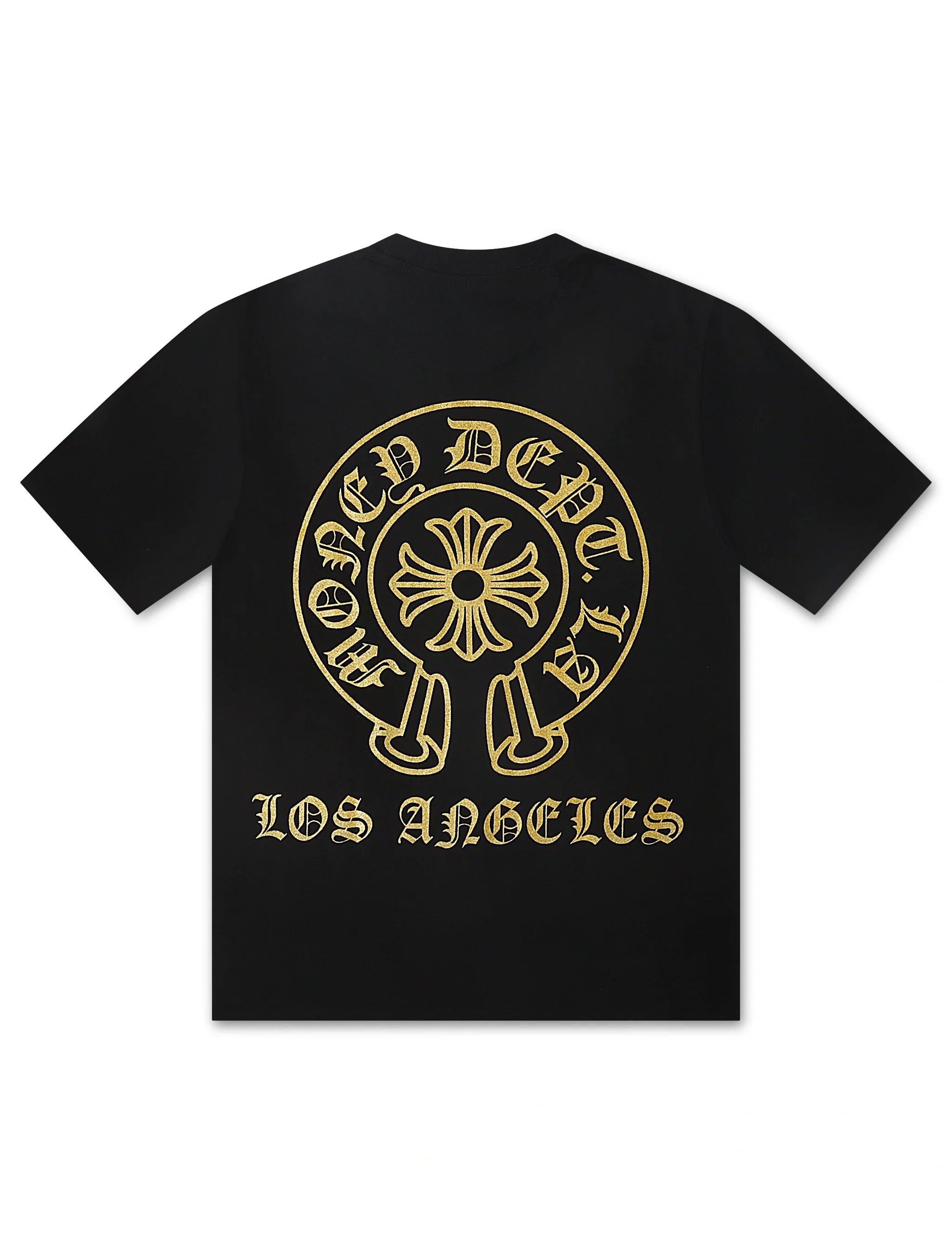 Money Dept. Vintage Old English Tee - Black/Gold - Faded Fabrics