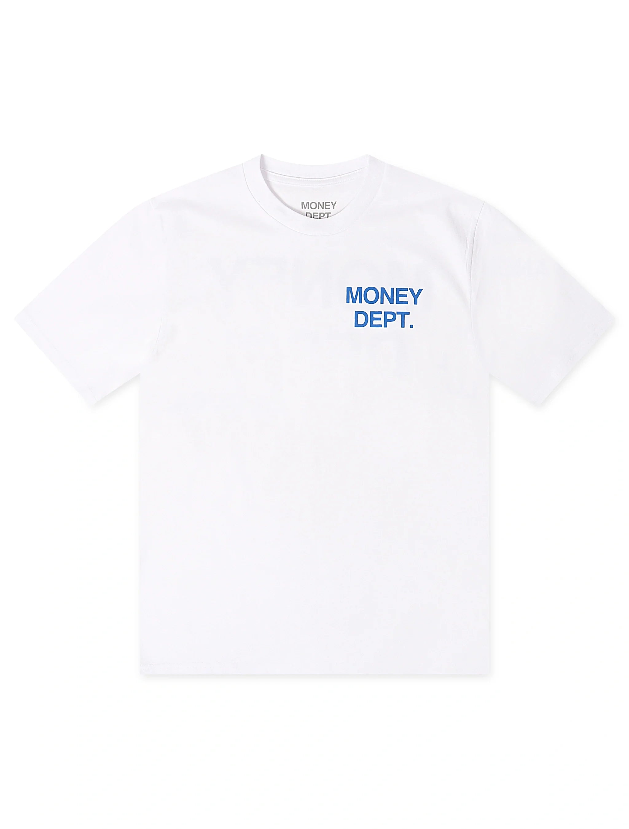 Money Dept. Los Angeles Heavyweight Tee - White/Blue - Faded Fabrics
