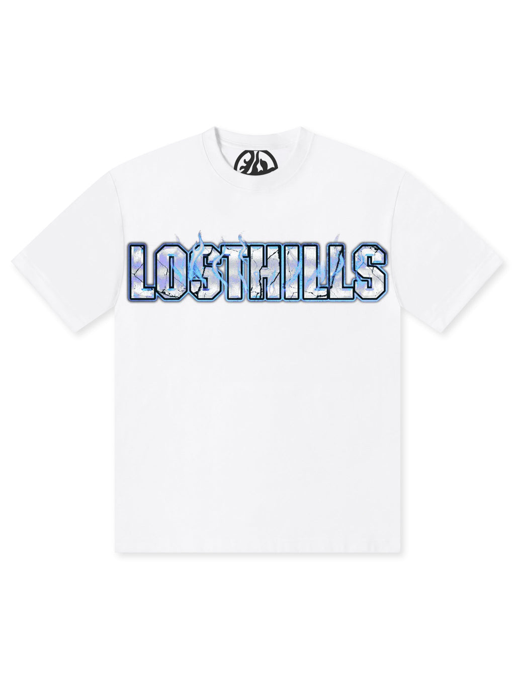 Losthills Inverted Logo Tee - White - Faded Fabrics
