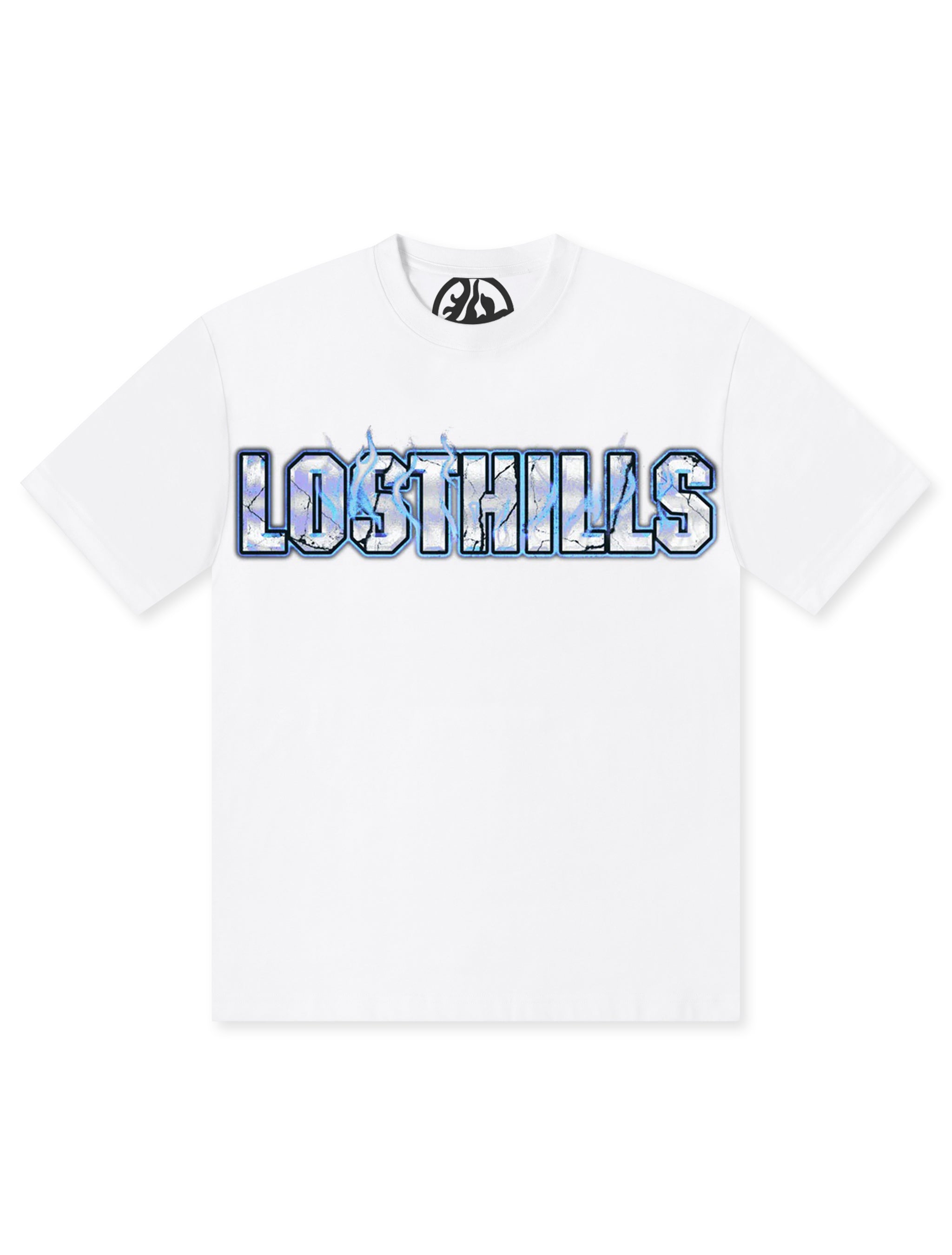 Losthills Inverted Logo Tee - White - Faded Fabrics