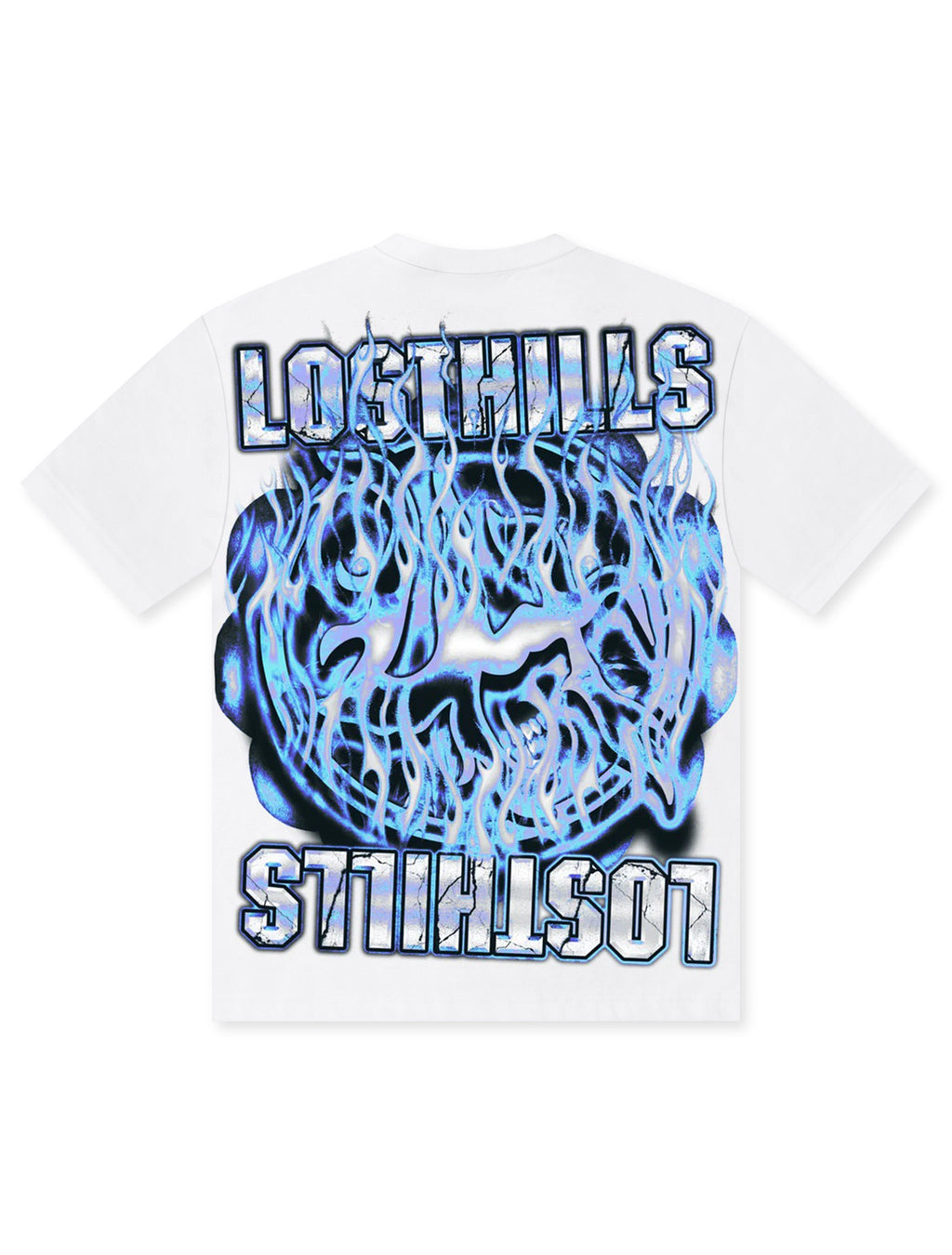 Losthills Inverted Logo Tee - White - Faded Fabrics