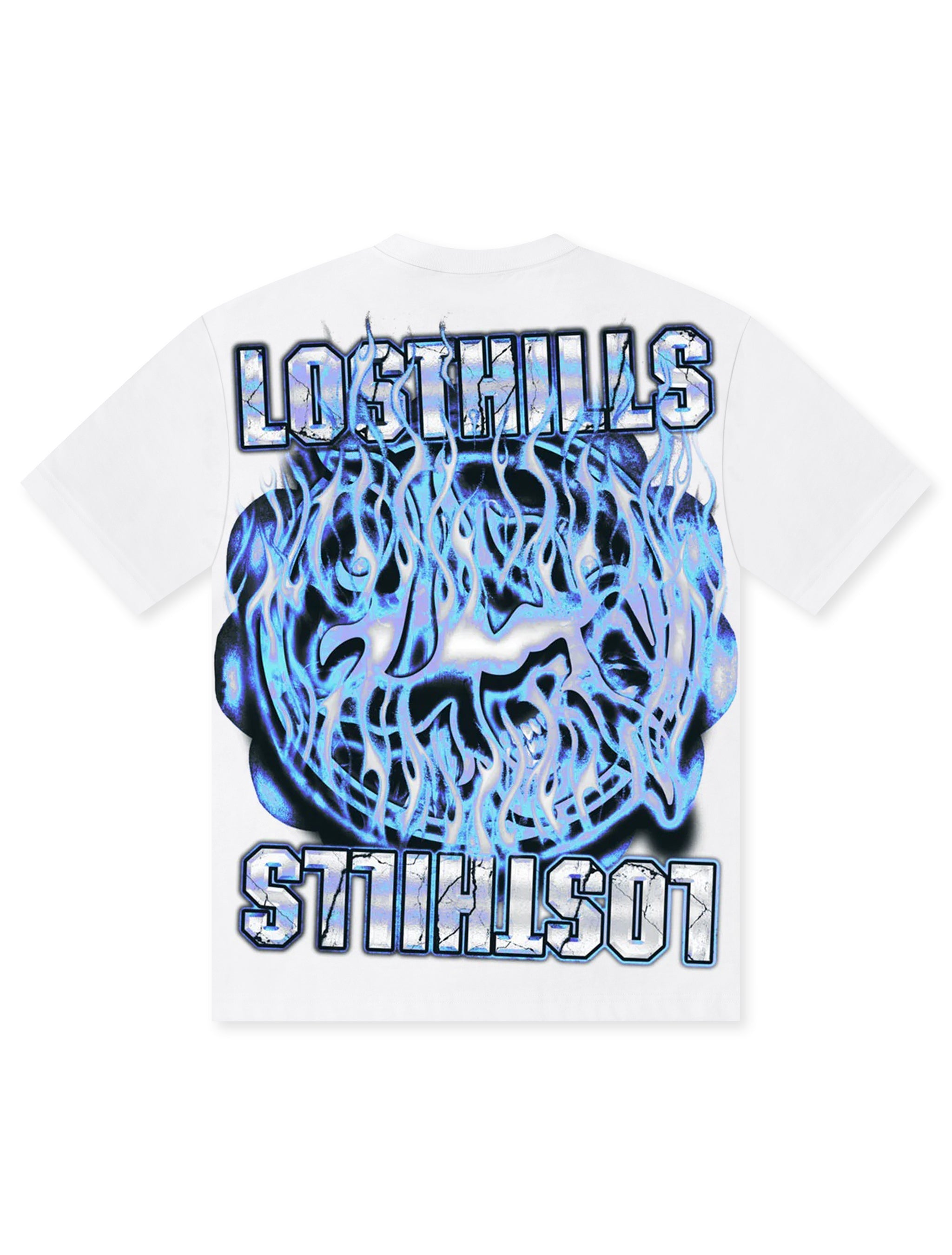 Losthills Inverted Logo Tee - White - Faded Fabrics