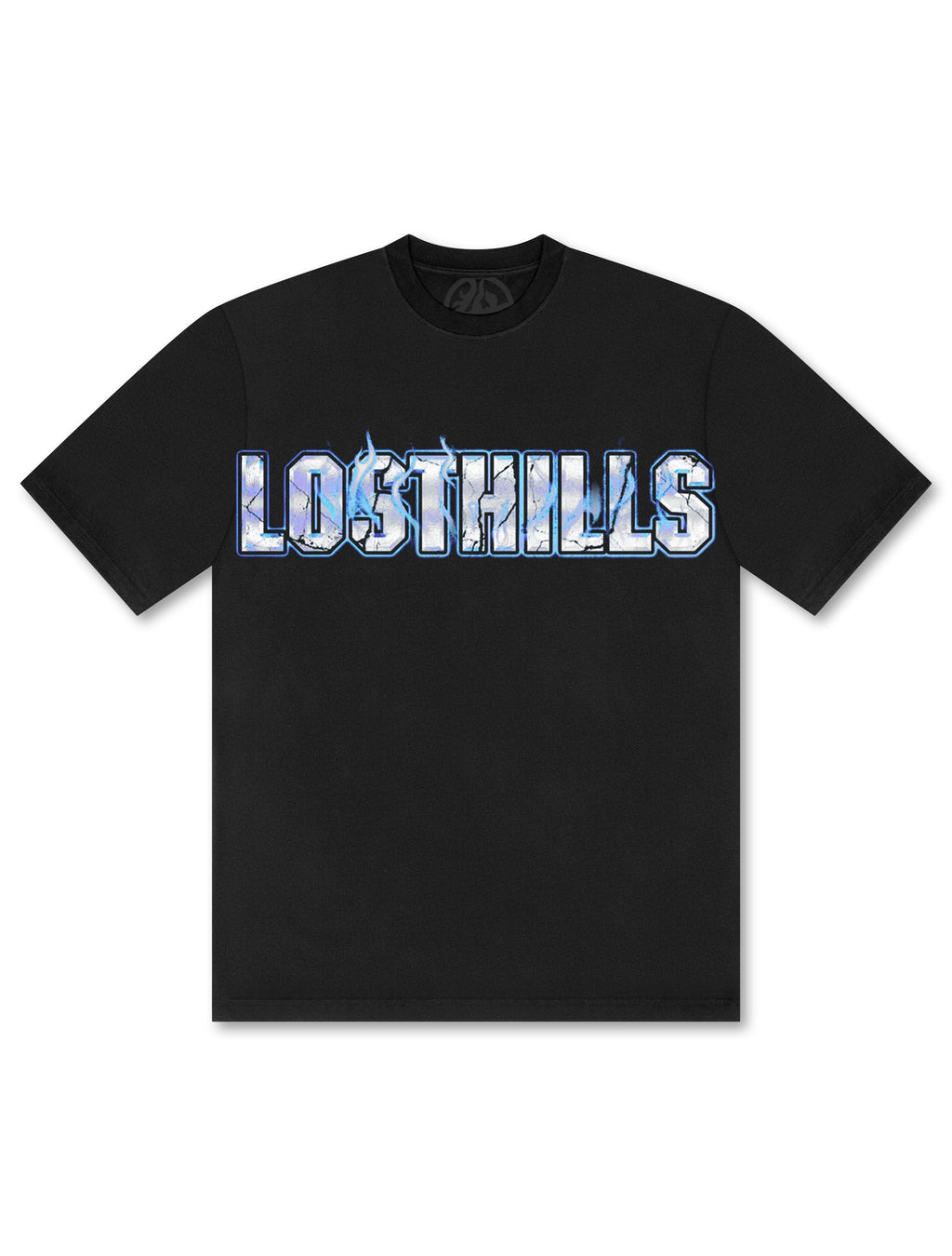 Losthills Inverted Logo Tee - Black - Faded Fabrics