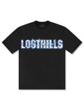Losthills Inverted Logo Tee - Black - Faded Fabrics
