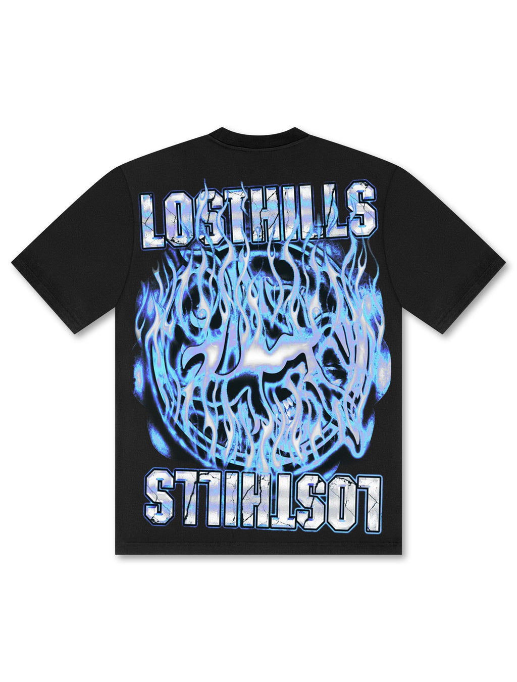 Losthills Inverted Logo Tee - Black - Faded Fabrics