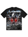 Losthills Chrome Skull Tee - Black - Faded Fabrics