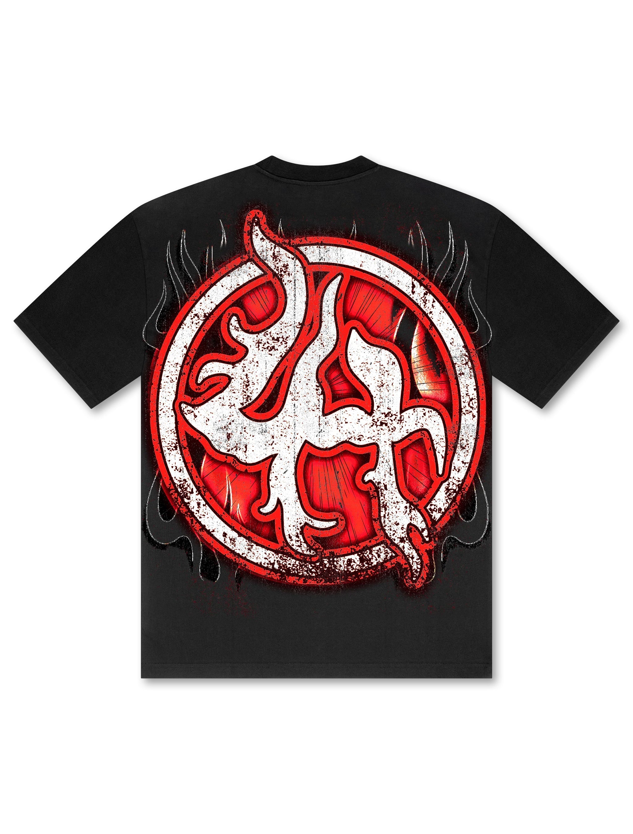Losthills Chrome Skull Tee - Black - Faded Fabrics