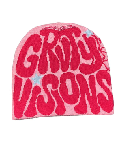 Faded "GRVTY VISIONS" Knitted Beanie