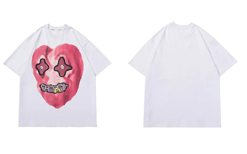 Heart Monster Screen-Printed T Shirt