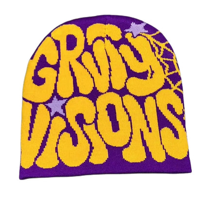 Faded "GRVTY VISIONS" Knitted Beanie