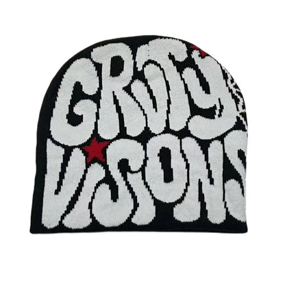 Faded "GRVTY VISIONS" Knitted Beanie