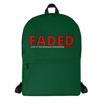 Faded (Red Logo) Green Backpack