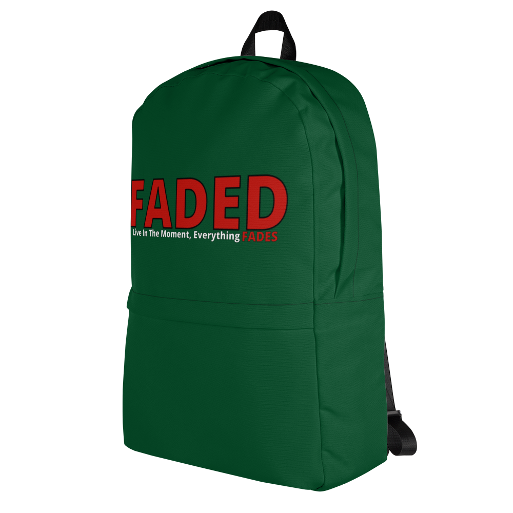 Faded (Red Logo) Green Backpack