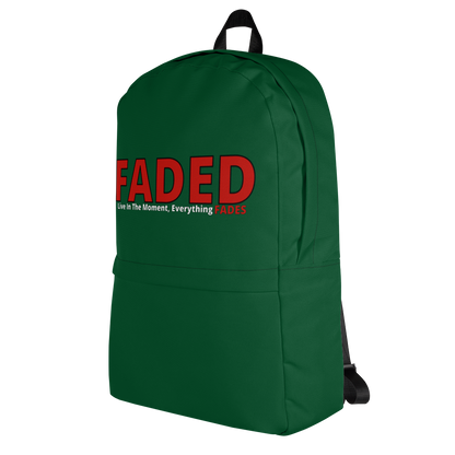 Faded (Red Logo) Green Backpack