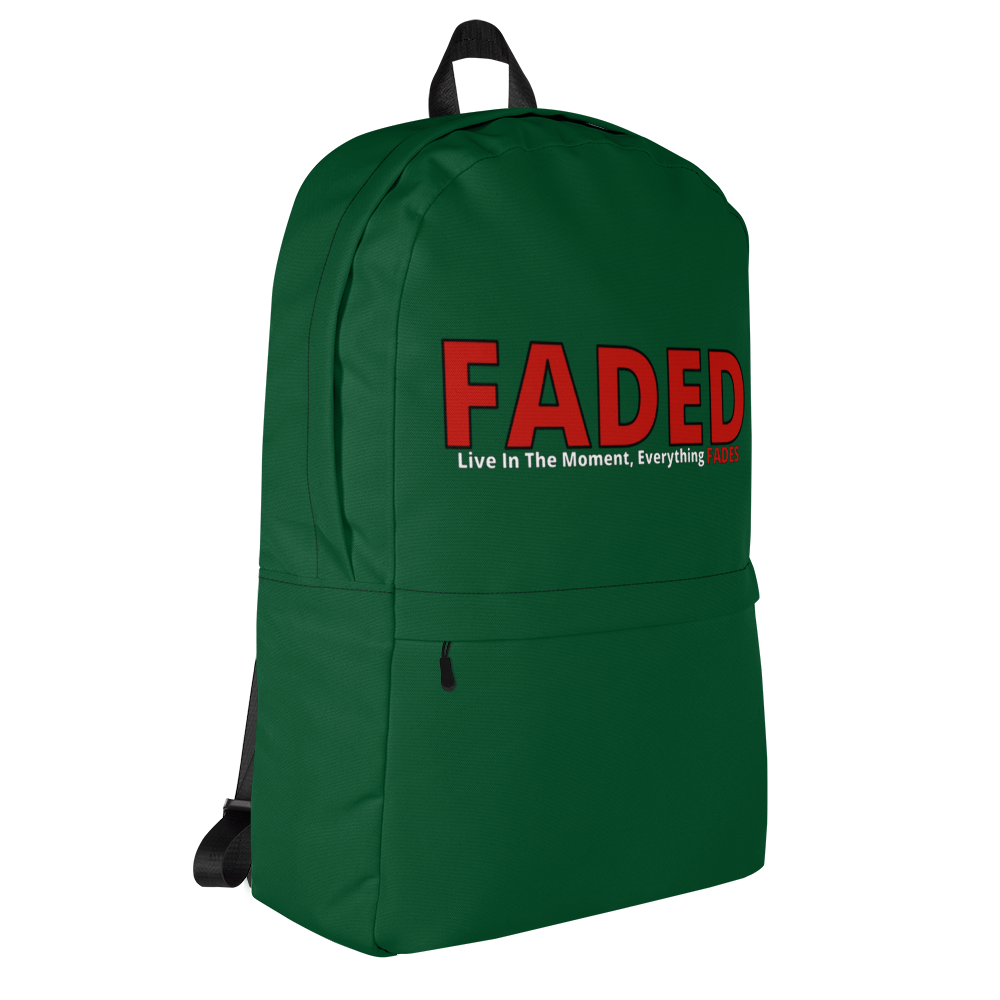 Faded (Red Logo) Green Backpack