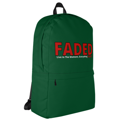 Faded (Red Logo) Green Backpack