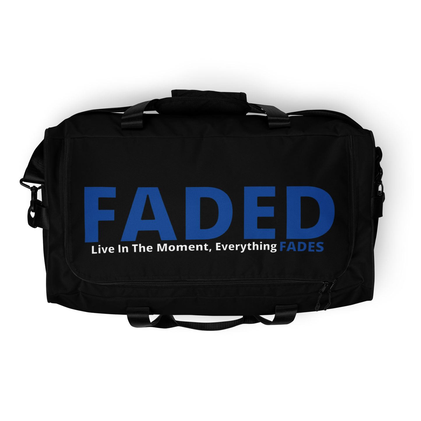 Faded (Blue Logo/Black Bag) Duffle Bag