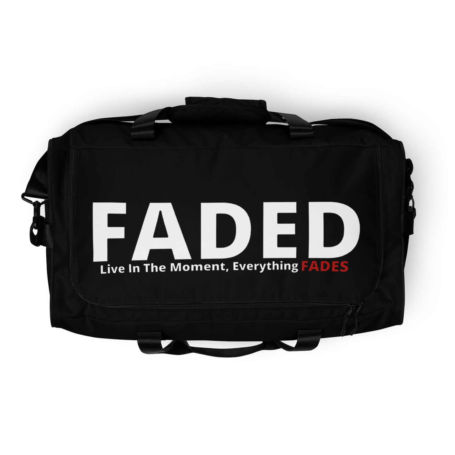 Faded (Subtle Red Logo/Black Bag) Duffle Bag